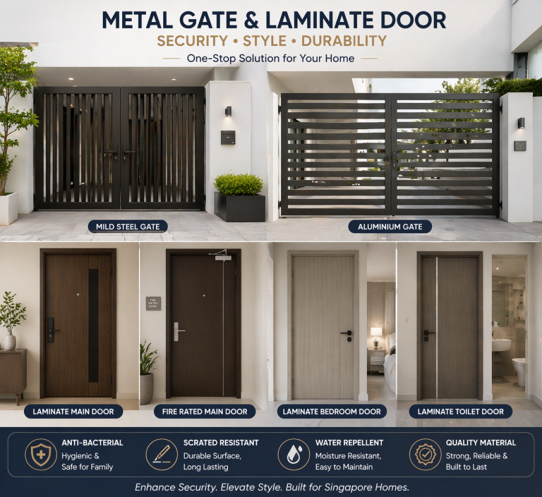 🚪 Metal Gate & Laminate Door Guide in Singapore: How to Choose the Right One for Your Home